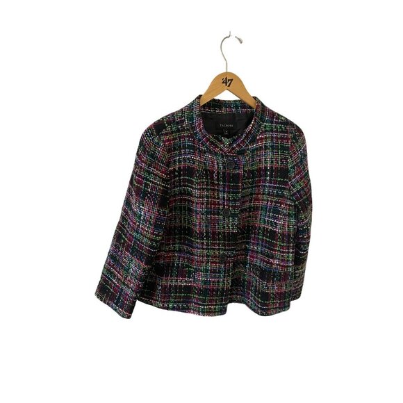 Talbots Jackets & Blazers - Talbots Women's Tweed Classic Wool Blend Button Front Crop Jacket - 10